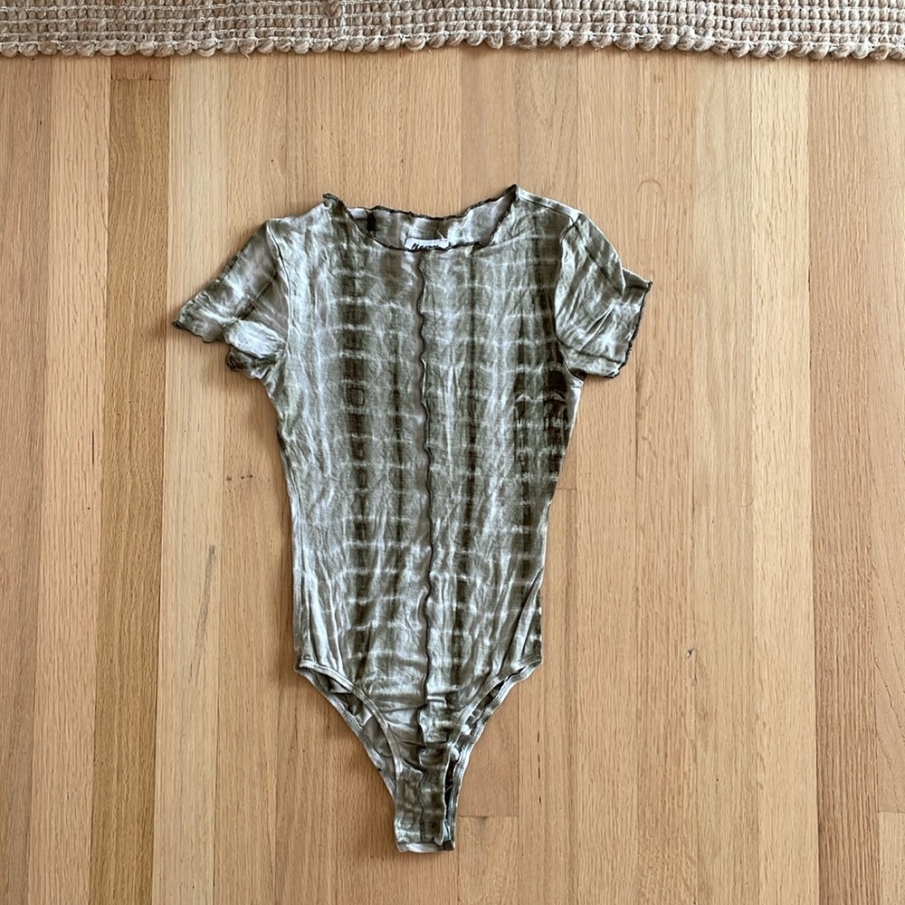 Princess Polly green tie dye body suit